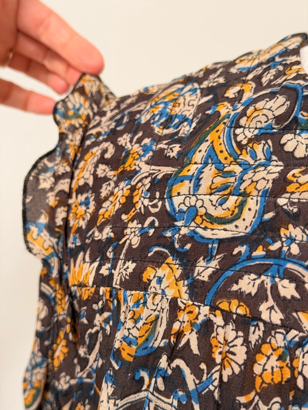ANTIK BATIK Khero Ruffle-Trimmed Printed Voile Blouse Women’s Sz M/40 NWT - Picture 6 of 14